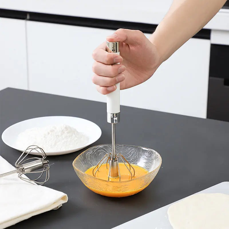 Semi-automatic Stainless Steel Egg Beater Whisk Hand Pressure Rotating Manual Mixer Egg Tools Cream Stirrer Kitchen Accessories StriveHub