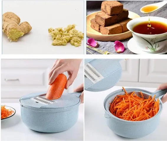 8 In 1 Mandoline Slicer Vegetable Slicer Potato Peeler Carrot Onion Grater With Strainer Vegetable Cutter Kitchen Accessories StriveHub