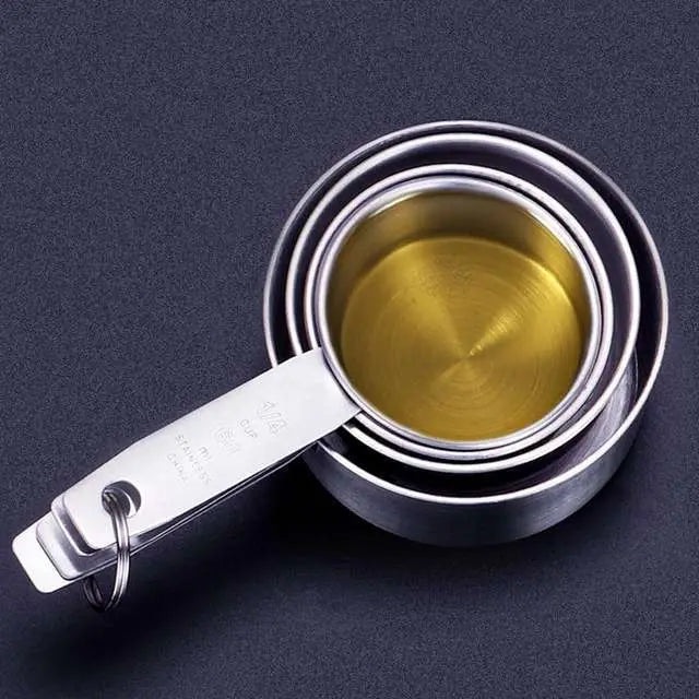 Stainless Steel Measuring Cup And Spoon Set, Luxurious Stackable Measuring Spoons, Household Tools, Kitchen Accessories StriveHub