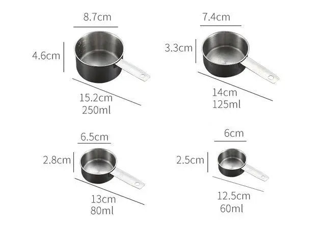 Stainless Steel Measuring Cup And Spoon Set, Luxurious Stackable Measuring Spoons, Household Tools, Kitchen Accessories StriveHub