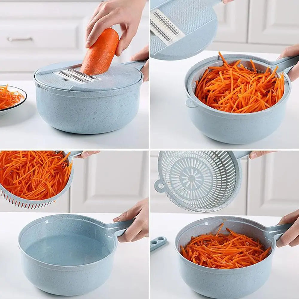 8 In 1 Mandoline Slicer Vegetable Slicer Potato Peeler Carrot Onion Grater With Strainer Vegetable Cutter Kitchen Accessories StriveHub