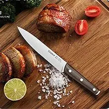 Knife Block with Knife, 9-Piece Kitchen Knife Set Sharp with Acrylic Block Holder, Wooden Handle with Manual Sharpener, Peeling Scissors - Best Cutlery Set Gift Amazon Platform Banned StriveHub