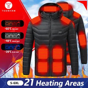 21 Areas Heated Jacket Men Women USB Electric Heated Clothes Camping Warming Self Heating Vest Hiking thermal hunting Coat s4strivehub