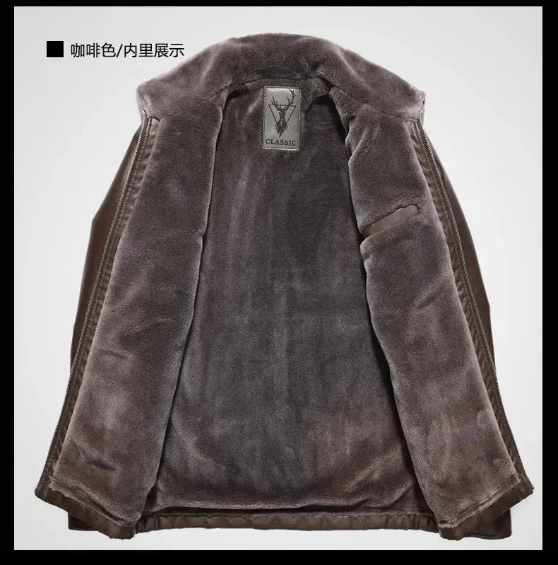 Leather Jacket Men Winter Fleece Warm Motorcycle Coats Mens Fashion New Biker PU Jackets Slim Overcoat Thick Fur Collar Jackets s4strivehub